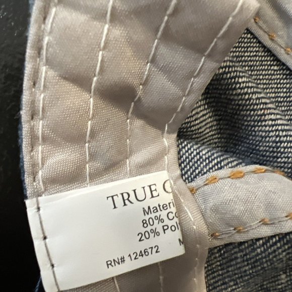 True Gear Denim Distressed KISS Band Bling Baseball Hat Cap New - Picture 10 of 16